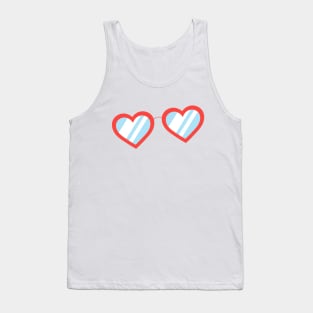 Red Heart Shaped Sunglasses Tank Top